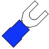 kabelschoen vork geisoleerd blauw
