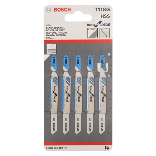 Decoupeerzaagblad Bosch Basic For Metal - T118G 67MM SET à 5 ST