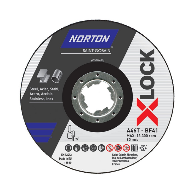 doorslijpschijf staal/rvs norton