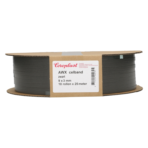 Glasband Awx Coroplast - 9X3MM 250M ZWART