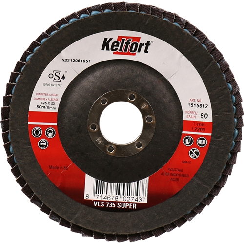 Lamellenslijpschijf Schuin Kelfort - 125X22MM K 60