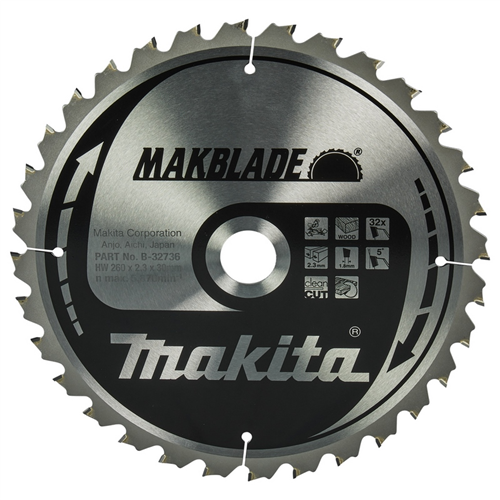 Cirkelzaagblad Hm Makita - 260X2.3X30MM 32T ATAF