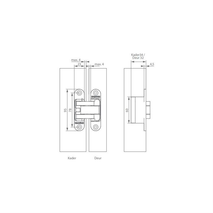 onzichtbaar scharnier mat wit argenta