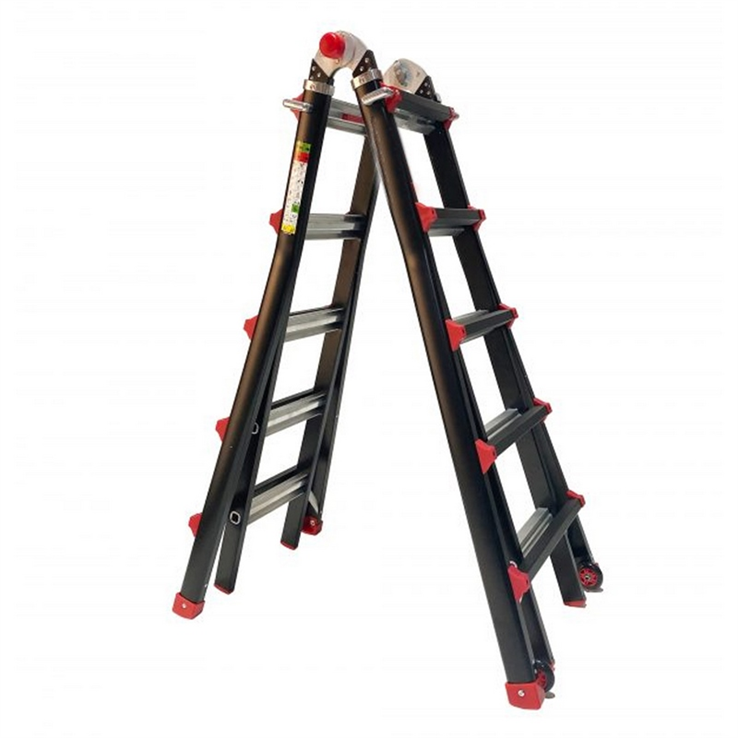 vouwladder telescoop alu.zwart kelfort