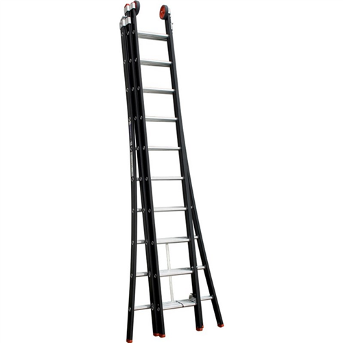 Reformladder Alu.Zwart Magnus Kelfort - 3X10 TREDEN /GEBOGEN BOOM