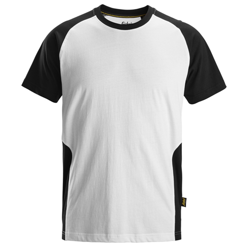 T-Shirt Classic Tweekleurig Snickers - 2550 WIT/ZWART XL