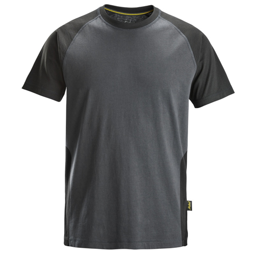 T-Shirt Classic Tweekleurig Snickers - 2550 STAALGRIJS/ZWART XL
