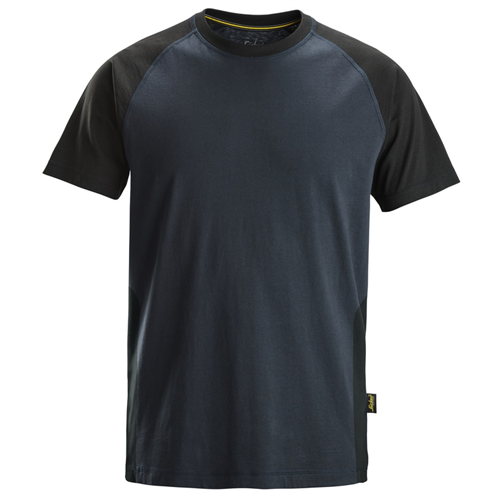 T-Shirt Classic Tweekleurig Snickers - 2550 DONKERBLAUW/ZWART XS