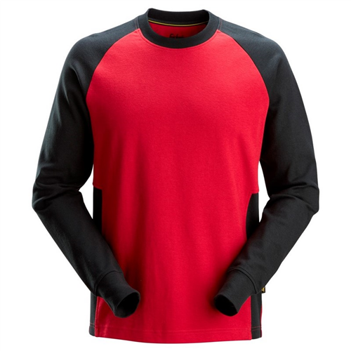 Sweatshirt Tweekleurig Snickers - 2840 CHILI ROOD/ZWART XS