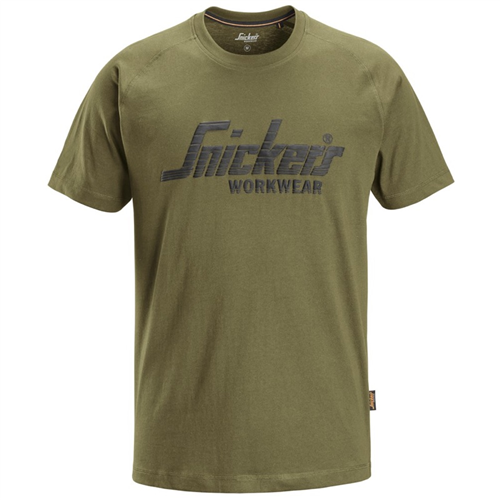 T-Shirt Logo Snickers - 2590 KHAKI GROEN XS