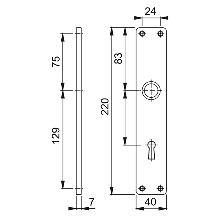 langschild aluminium f1 hoppe