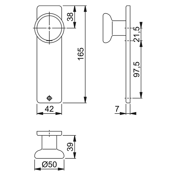 knopschild aluminium f1 hoppe