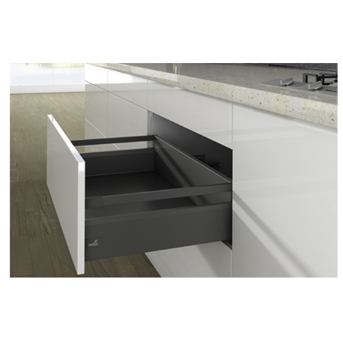 Frontladeset Met Reling Hettich - ARCITECH 400MM ANTRACIET