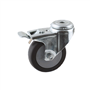 zwenkwiel grijs rubber met gat en rem-3