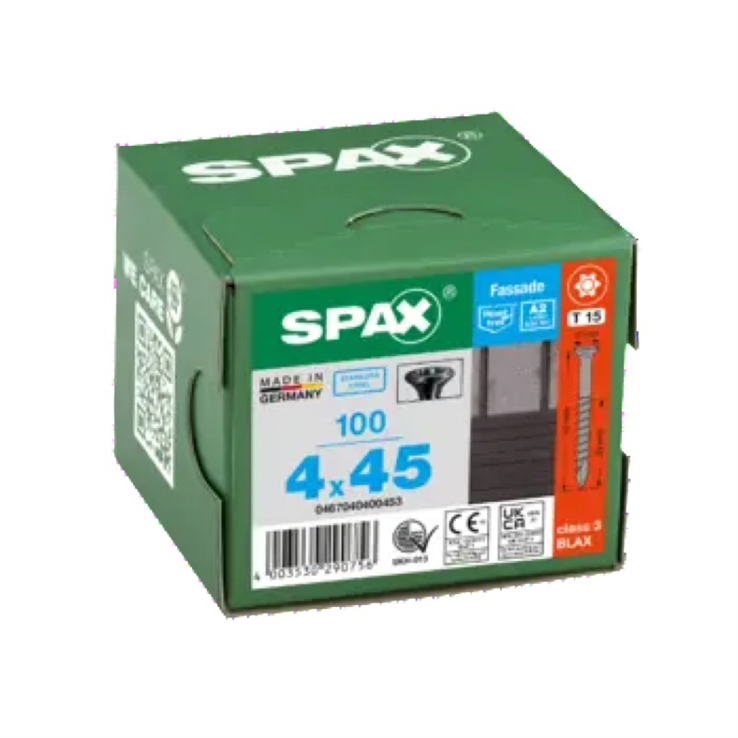 gevelschroef zwart rvs a2 spax