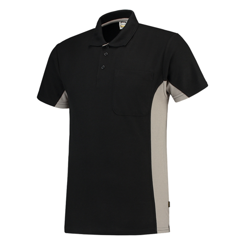 Poloshirt Bicolor Borstzak Tricorp - 202002 ZWART/GRIJS XXL