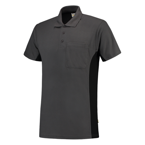 Poloshirt Bicolor Borstzak Tricorp - 202002 DONKERGRIJS/ZWART XXL