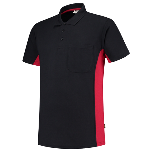 Poloshirt Bicolor Borstzak Tricorp - 202002 NAVY/ROOD L