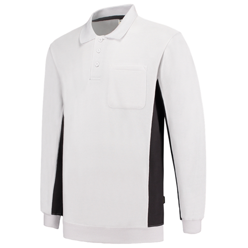 Polosweater Bicolor Borstzak Tricorp - 302001 WIT/DONKERGRIJS XL
