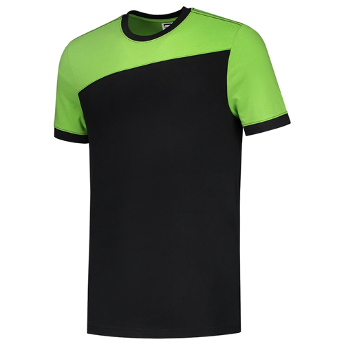 T-Shirt Bicolor Naden Tricorp - 102006 ZWART/LIME XL