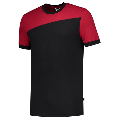 T-Shirt Bicolor Naden Tricorp - 102006 ZWART/ROOD XS