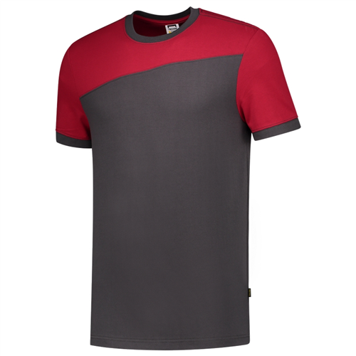 T-Shirt Bicolor Naden Tricorp - 102006 DONKERGRIJS/ROOD S