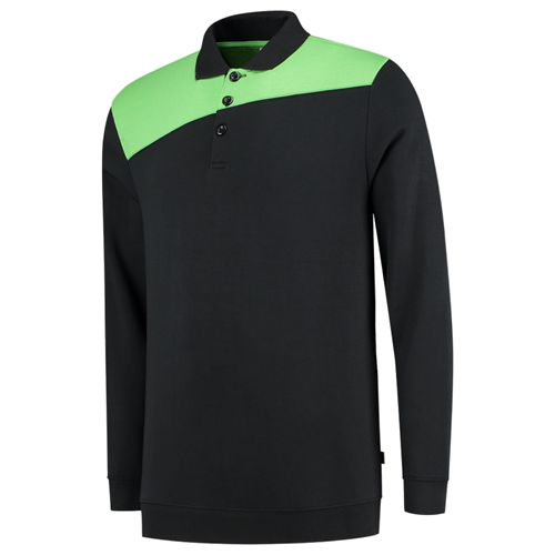 Polosweater Bicolor Naden Tricorp - 302004 ZWART/LIME L