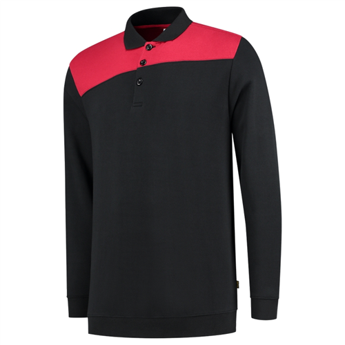 Polosweater Bicolor Naden Tricorp - 302004 ZWART/ROOD L