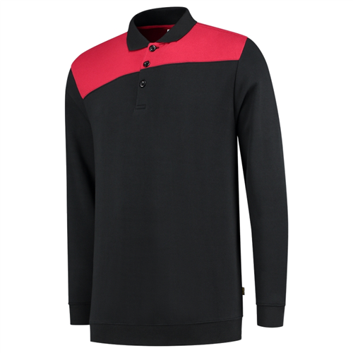 Polosweater Bicolor Naden Tricorp - 302004 ZWART/ROOD XXL