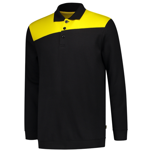 Polosweater Bicolor Naden Tricorp - 302004 ZWART/GEEL XS