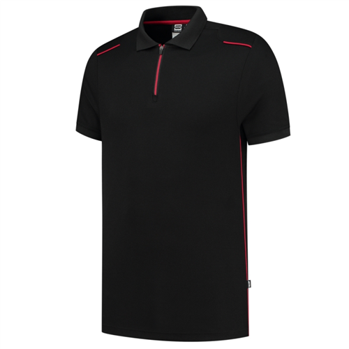 Poloshirt Bicolor Accent Tricorp - 202703 ZWART/ROOD XS