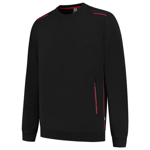 Sweater Bicolor Accent Tricorp - 302703 ZWART/ROOD S