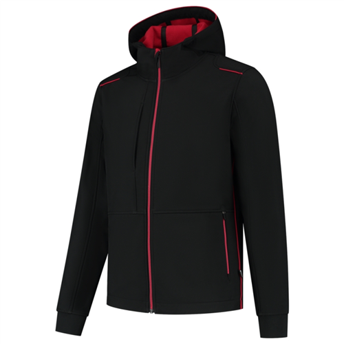 Jack Softshell Bicolor Accent Tricorp - 402705 ZWART/ROOD 4XL