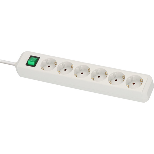 Tafelcontactdoos Met Snoer 1.5M - 6-VOUDIG WIT