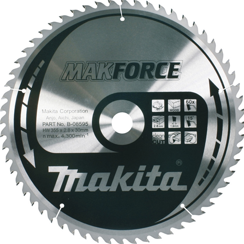 Cirkelzaagblad Hm Makita - 355X2.8X30MM 60T ATAF