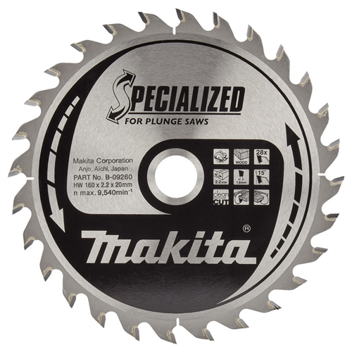 Cirkelzaagblad Hm Makita - 160X2.2X20MM 28T ATB