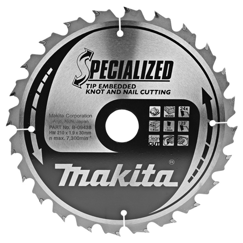 Cirkelzaagblad Hm Makita - 210X1.9X30MM 24T ATB