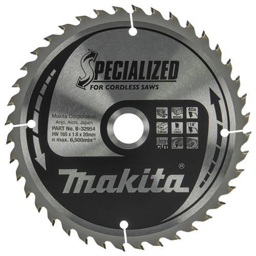 Cirkelzaagblad Hm Makita - 165X1.6X20MM 40T 0
