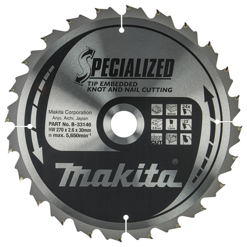 Cirkelzaagblad Hm Makita - 270X2.6X30MM 24T ATB