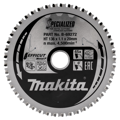 Cirkelzaagblad Hm Makita - 136X1.1X20MM 45T METAAL