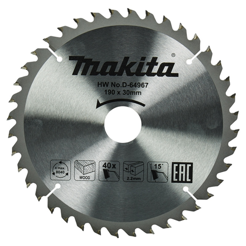 Cirkelzaagblad Hm Makita - 190X2.2X30MM 40T ATB