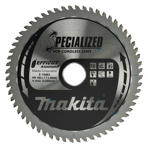 Cirkelzaagblad Hm Makita - 190X1.7X30MM 60T ALUMINIUM