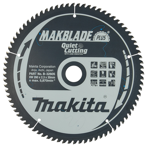 Cirkelzaagblad Hm Makita - 260X2.3X30MM 80T ATAF