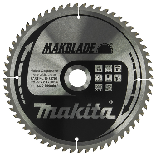 Cirkelzaagblad Hm Makita - 255X2.3X30MM 60T