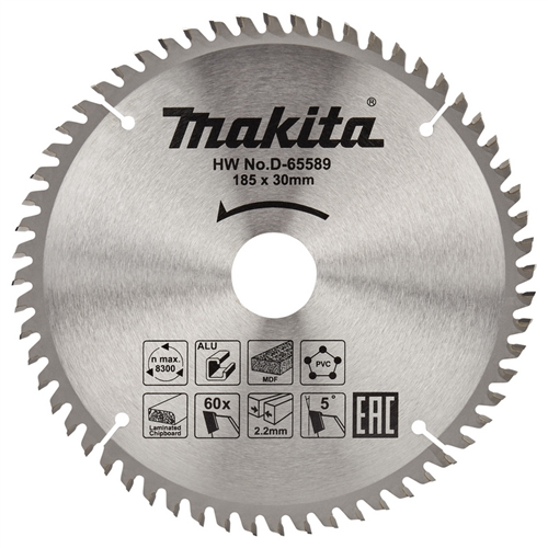 Cirkelzaagblad Hm Makita - 185X2.2X30MM 60T TCG