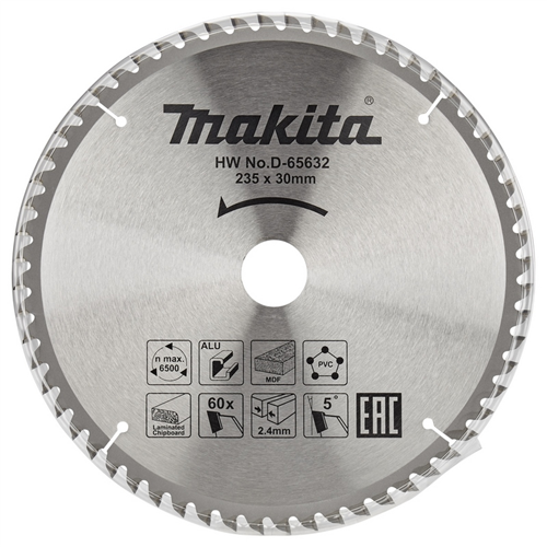 Cirkelzaagblad Hm Makita - 235X2.4X30MM 60T TCG