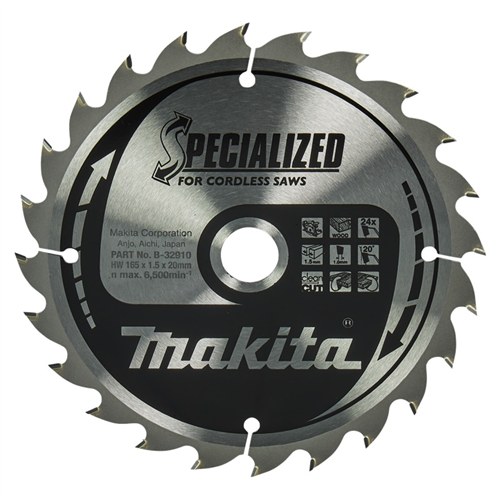 Cirkelzaagblad Hm Makita - 165X1.5X20MM 24T ATAF
