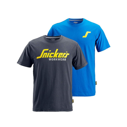 T-Shirt Logo *2 Pack* Snickers - 2502 GRIJS/BLAUW S