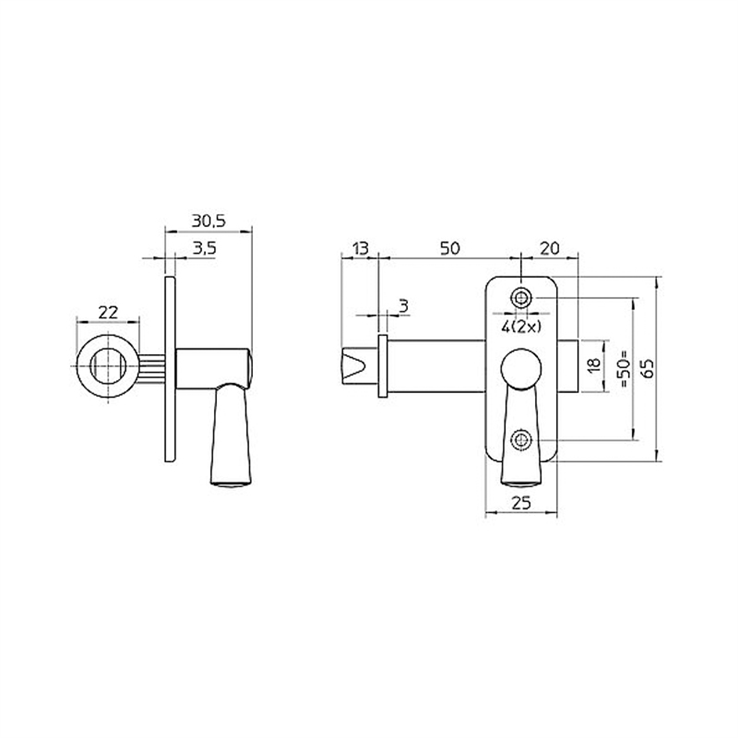 insteekgrendel aluminium f1 nemef