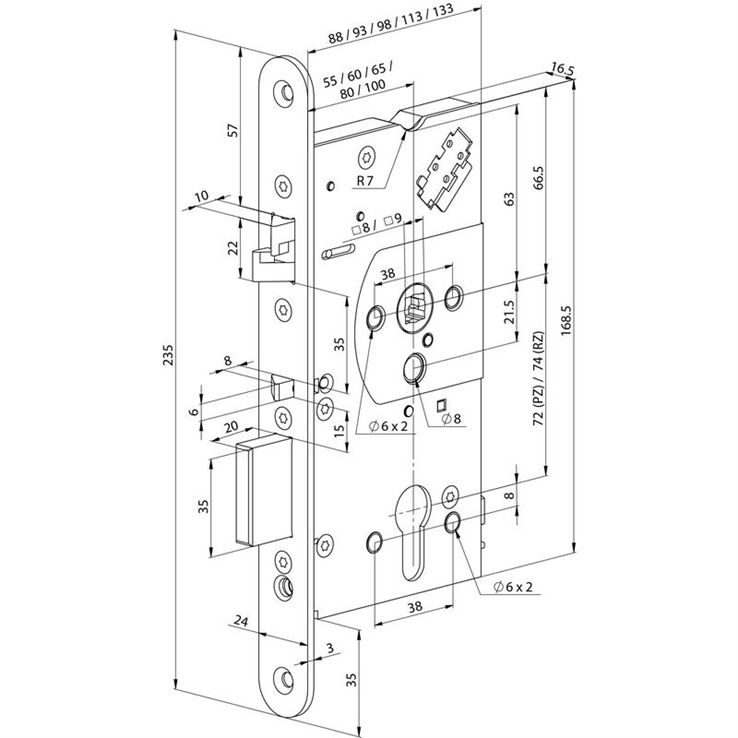 solenoidslot enkelzijdig zelfv.abloy